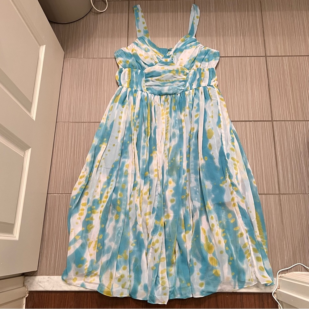 W118 By Walter Baker Dress Julissa paint dash dress NWT Y2K large teal green - Picture 10 of 16